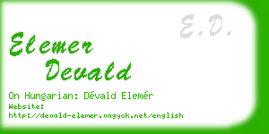 elemer devald business card