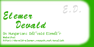 elemer devald business card